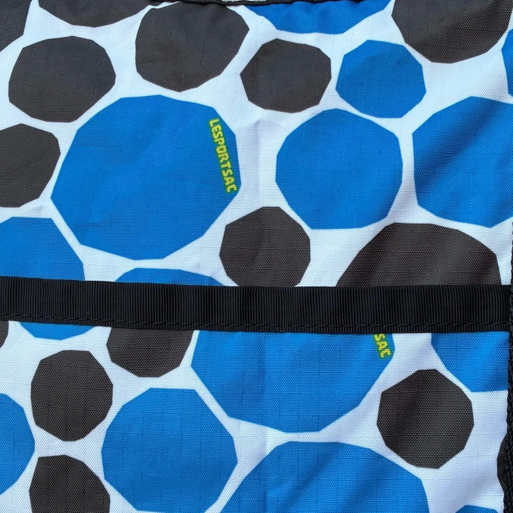 Stylish Blue and Black Polka Dot Tote Bag - Picture 6 of 11